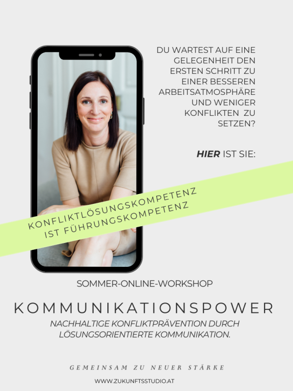 WORKSHOP: Kommunikationspower: Nachhaltige Konfliktprävention durch lösungsorientierte Kommunikation